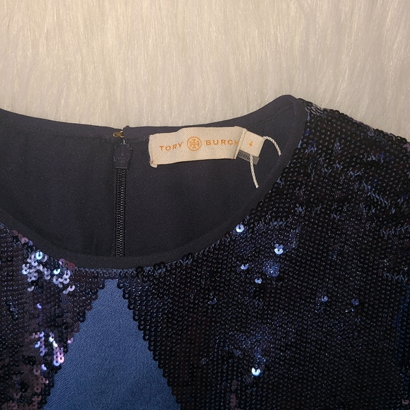 Tory Burch Blue Lantilly Night Out Dress Size 4 - Picture 12 of 12